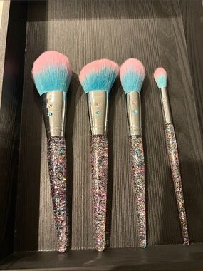 SLMissGlam Sparkle Ombre Makeup Brush Set – Pink & Blue